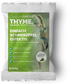 Sparpaket 800g schmerzfrei & geruchlos Haarentfernungscreme Pulver mit natürlichen Kräutern - Capillum AMOVE mit Thymian für Mann & Frau