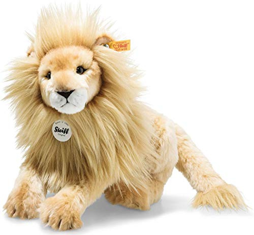 Steiff Kuscheltier Leo Löwe, Süßes Stofftier mit Kunststoffaugen, Kinder, Jungen & Mädchen, Plüschtier 30 cm, Beige, 064005