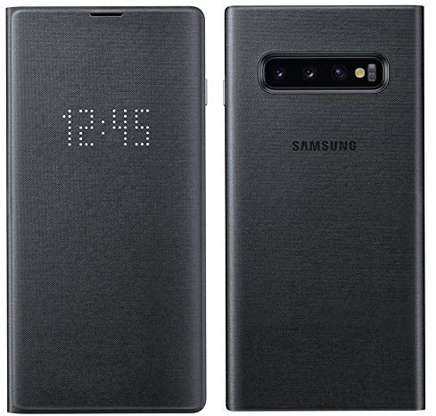 Samsung Original Galaxy S10 Protective LED View Wallet Cover Case - Black, EF-NG973PBEGWW