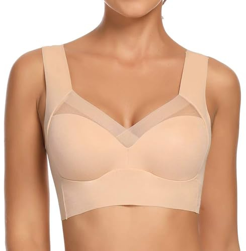 WOWENY Soutien Gorge sans Armature Stretchy Zero Feel Bralette Femme Invisible Zero Couture Bra, Zero Marque sur la Peau, Ultra Confort Bustier, Bonnets Non-Amovibles Brassière