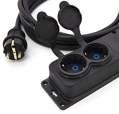 KOOP Elektro 30 m Gummi-Verlängerungskabel mit 2 Schuko Steckdosen für Garten Außenbereich IP44 16A 230V H05RR-F 3 * 2,5 (30 m, 2-Fach Steckdosenleiste)