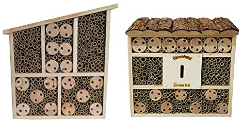 Dehner Natura Insektenhotel Osmia, ca. 32 x 9 x 30 cm, Kiefern-, Tannenholz/Bambus/Sperrholz, Natur & Natura Insektenhotel Andrena, ca. 29.5 x 9.5 x 28.5 cm, Kiefern-, Tannenholz/Bambus/Sperrholz