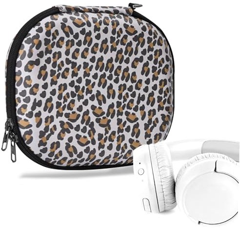 Geekria NOVA Kopfhörer-Etui für Over-Ear/On-Ear, kompatibel mit JBL Tune 510BT/660NC/500BT, Jr 310BT u. v. m., Hartschalen-Reisetasche mit Kabelaufbewahrung (Leopard)