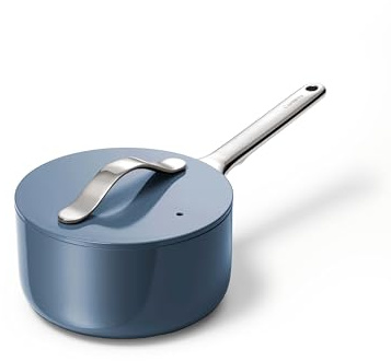 Caraway Casserole antiadhésive en céramique avec couvercle (1,75 l) – Non toxique, sans PTFE et sans PFOA – Passe au four et compatible avec toutes les cuisinières (gaz, électrique et induction) –