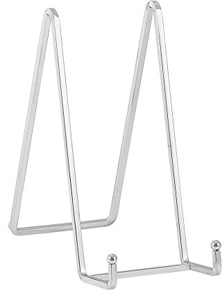 Soporte Platos Mesa Caballete Expositor - 2 Piezas Plata Soportes para Platos Decorativos - 20,5 cm Soporte de Placa para Exhibicion - Caballetes de Hierro Para Marcos de Fotos | Libros | Arte