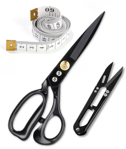 TIDEVAN Schere zum Schneiden 24cm Schneiderschere Stoffschere Schneiderschere Kit mit Scharfen Klingen und Weichem Griff zum Schneiden von Stoffen, Leder, Material, Kleidung, Änderung, Schneidern