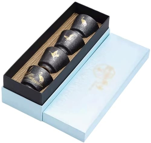 SPXYMX Embalaje en Caja de Regalo, Taza de té, patrón de grulla Pintada a Mano, Juego de té de Kung Fu, Juego de Fiesta de té de Lujo para elaborar Cerveza PU-erh Oolong