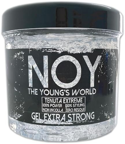 NOY - Gel Extra Strong Extreme - Tenuta Forte - Gel per capelli Uomo - Professionale - Per tutti i Tipi di Capelli - Fissaggio Estremo e Duraturo - Senza Alcool
