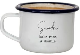 Personalised Engraved Enamel Espresso Cup Mug, Shot, Cup. Stocking Filler, Coffee Cup, Coffee Lover Gift for Him or Her, Your Name, Mum, Dad
