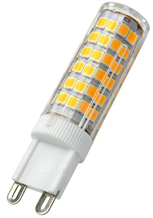 Aoxdi Bombilla LED G9 7W, Blanco Cálido, 75 SMD 2835 G9 Lámpara LED de las Bombillas, Sin Estroboscópico, No Regulable, AC220-240V, Paquete de 1