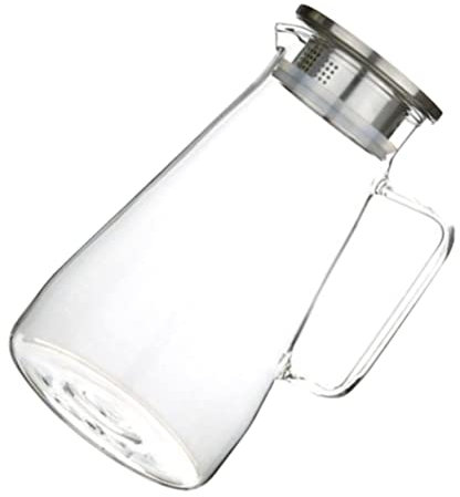FUNOMOCYA Large Capacity Cold Water Kettle Juice Pitcher Sturdy Glass Beverage Dispenser Stand