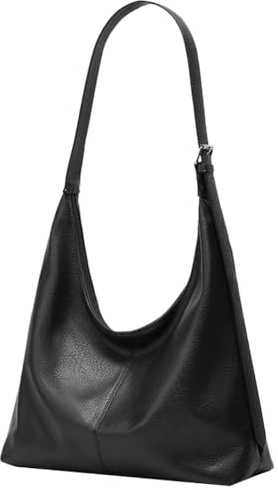Slouchy Tote Bags for Women Retro Vegan Leather Shoulder Crossbody Bag Faux Leather Handbag Purse Satchel Soft Leather Bag