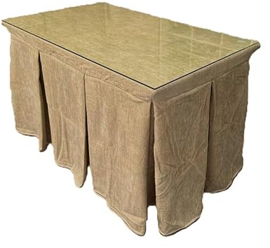 Genérico Ropa de Mesa Camilla Triple Grueso (Beige) con 10 Pliegues en Varias Medidas - Falda Mesa Camilla, Enaguillas, Enaguas, Ropa Chenilla (110 x 70 cm (72 cm de Alto))
