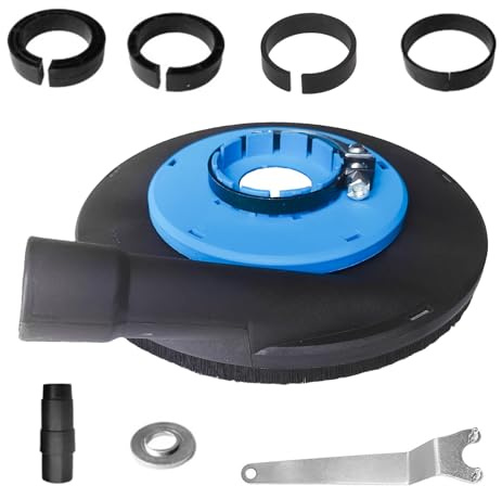 Absaughaube Schleiftopf 230 mm, Robust und Einfach zu Bedienen, Absaughaube Set, Breites Anwendungsspektrum, Absaughaube für Winkelschleifer, für Winkelschleifer (Blau)