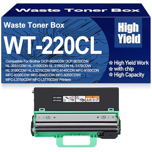 SXLXYOF Caja de tóner Residual WT-220CL Compatible Contenedor de residuos WT-223CL para Brother MFC-9140CDN MFC-9150CDN MFC-9330CDW MFC-9340CDW MFC-9350CDWI MFC-L3750CDW,WT 220CL Black-1PC
