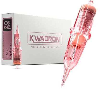 Kwadron Optima 20 Stück - 25/3RLLT - #08 0.25mm Round Liner - Long Taper - Professional Permanent Makeup - Tattoo PMU Nadeln Set Cartridges - Tattoo Zubehör für Augenbraue, Eyeliner, Lip Contour