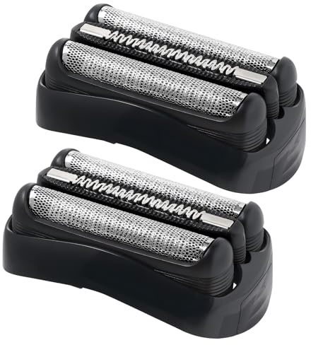 Ersatzköpfe für Series 3 21B – für Braun S3 21b 3010s, 3040s, 5409 usw | 2er-Pack - Präzises Trimmen, einfach zu installieren – Perfekt für die Gesichts- und Körperpflege von Männern(Schwarz)