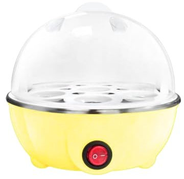 Electric Egg Boiler - Quick And Healthy Cooking Large Capacity Electric Egg Cooker PP Eggs Boiler Egg Steamer Boiled Egg Yellow 1 Layer UK