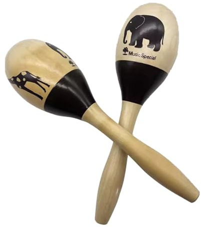 1 Paar Hartholz Maracas Holz Rasseln Percussion Instrumente Shaker Massiv für Percussion Enthusiasten Massivholz