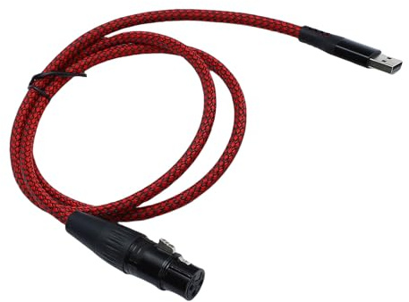 Elprico Cable de Micrófono USB, Cable XLR a USB, XLR Hembra a USB Macho Cable Convertidor de Enlace de Micrófono Cable de Audio de Estudio Cables Conectores Adaptador para Micrófonos o (2m)