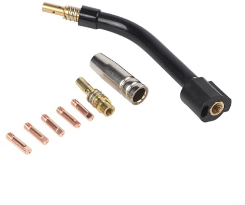 Pumixiy Messing Schweißbrenner Düsen Set, MB15 15AK Schwanenhals Kit für 15AK/15FX/15LX Serie, SB15 Schwanenhals für MIG-Schweißen, hitzebeständig bis 1000°C, 8-teilig (0,6mm)
