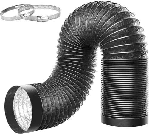SageFurned Aluminum Vent Hose 4 Inch, Leak-Resistant HVAC Ducting with 4-Layer Construction for Air Conditioner, Dryer, Range Hood Ventilation, 10cm Diameter (3m Length)