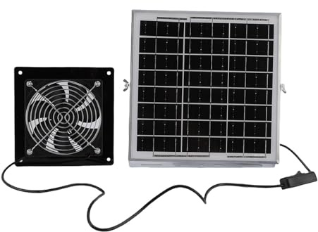 Hamwesh Solar Exhaust Fan, Aluminum Alloy 2688 RPM Solar Fan with 8W Panel for Greenhouse, Chicken Coop, Shed, Pet House