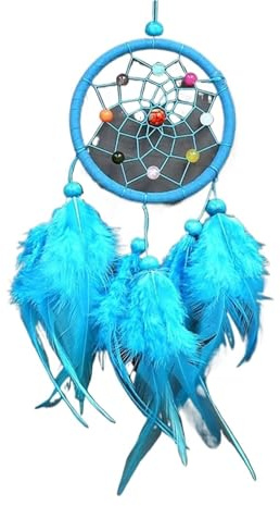 Atrapasueños de Plumas for niñas, Decoraciones for el hogar, Boda y Oficina, Artesanal, 2 uds Atrapa Sueños(Blue)