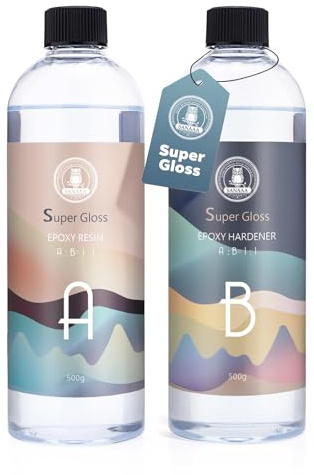 SANAAA Resina epoxi supertransparente, brillante, antiamarilleo 1000 g, resina autonivelante y endurecedora, transparente y sin burbujas, adecuada para joyas, revestimiento de madera y resina de