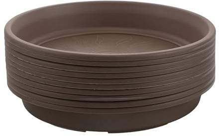 FUNOMOCYA Set 10 Pezzi Vassoi per Piante in Vaso in Resina, Sottovaso Rotondo Piccolo, Piatto Raccoglitore D’Acqua per Fioriere da Interno e Giardino, Sottovaso Portafiori Facile da Pulire