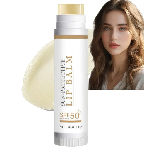 Tinted Lip Balm SPF 50,Natural Sunscreen Lip Balm with High UV Protection,Lip Sunscreen SPF 50 Stick,Water-Resistant Moisturizing Lip Balm,Sun Protection Lip Balm,Suitable for Daily Lip Care
