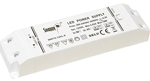 Dehner Elektronik Snappy SNP75-12VL-E Transformateur pour LED à Tension constante 75 W 0-5.83 A 12 V/DC Non dimmable,