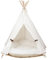 little dove,Hunde-Tipi-Zelt, Hause und Zelt mit Spitze für Hund oder Haustier, abnehmbar und waschbar mit Matraze,Weisse (L)