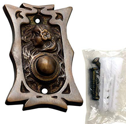 Messing Antik Haustüre Graf von Gerlitzen Klingel 1 Brass Door Bell Tür Klingel Türklingel Klingelschild Jugendstil K101A