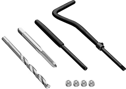 NEO TOOLS 4-tlg Gewindereparatur Gewinde Reparatur, Gewinde-Reparatur-Sets | Helicoil Kit Gewindeeinsätze Helicoil Einsatz Hülsen, Gewindereparatur Werkzeugset, Gewindereparatursatz, M6