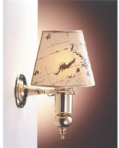Licht-Erlebnisse Außergewöhnliche Wandlampe Messing Papier Maritim Treppenhaus Wohnzimmer Flur Leuchte