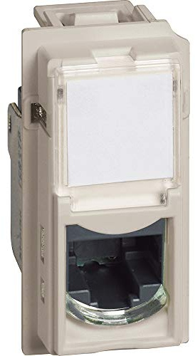 Bticino SKM4279C5EF Connettore RJ45, Categoria 5E UTP, per Sistemi di Trasmissione Segnali a 4 Coppie, Connessione TOOLLESS IDC per Trasmissione Dati/Telefonia, Serie Living Now, 1 Modulo,Color Sabbia