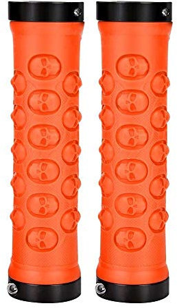 Broco Lock VTT Orange, Poignée Faire du vélo Barre Anti-dérapant Poignées Lock on VTT Guidon Poignées (Orange)