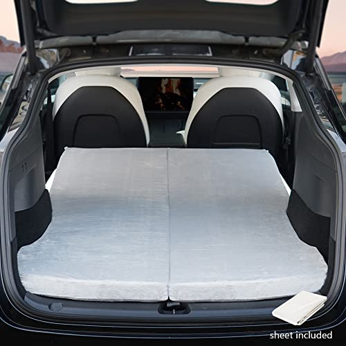 Havnby Tesla Model Y Campingmatratze CertiPUR Memory Foam Matratze, Aufbewahrungstasche und Bettlaken im Lieferumfang enthalten, tragbar, faltbar, platzsparend, Doppelgröße