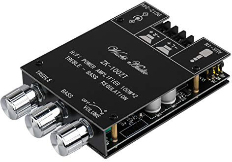 HiFi Amplificador Audio,ZK-1002T Mini Bluetooth 5.0 Power amplifer módulo 2.0 Audio estéreo Power amplifer Board 200w Digital Power amplifer Receiver