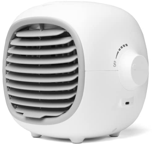Airblo® Portable Air Cooler with Washable Filter, Cool Misting Spray, Anti-Dry Atomizer, Stepless Speed Regulation, 200ml Water Capacity, 2000 mAh Battery
