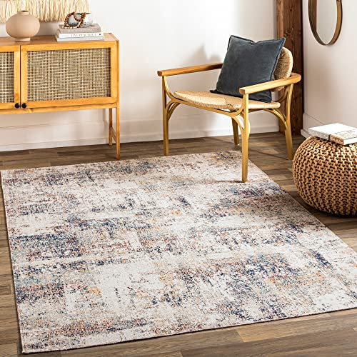 Livabliss Alfombra Exterior/Interior Terraza Geométrica Asward - Alfombras de Exterior/Interior - Alfombra Boho Resistente a los Rayos UV y a Las Manchas - Alfombras Grande 120x170cm, Beige y Azul