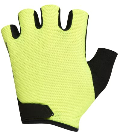 PEARL IZUMI Men's Fingerless Quest Cycling Gel Gloves, Durable Gel Padding & Lightweight with Reflective Fabric, Screaming Yellow, Small