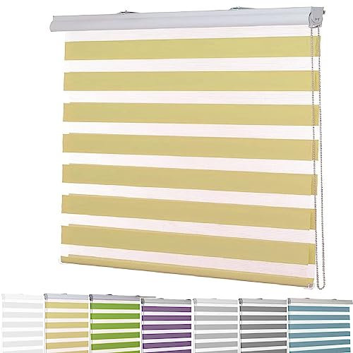 Tür Fenster Rollo 85 x 260 cm Einfache Montage, Schutz der Privatsphäre Vertikaljalousie für Babyzimmer Montage-Teile inklusive für Fenster und Türen, Küche, Sandgelb