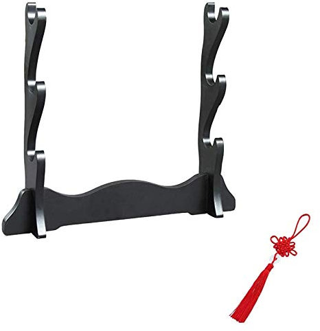 Waffenständer, Samurai-Schwertständer, Schwerthalter, Waffenständer, Schwertständer, Holz, Samurai-Schwertständer, Schwertständer für Katana und Standardschwerter, Schwertständer (Größe B: (B)