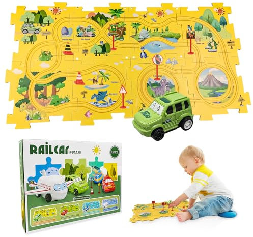 ZITUZY Auto Spielzeug Autorennbahn Spielzeugauto DIY-Puzzlebahn für Kinderspielzeug DIY-Route Cars Spielzeug Geschenkspiele für Kinder Spielzeug ab 2 3 4 5 6 Jahren