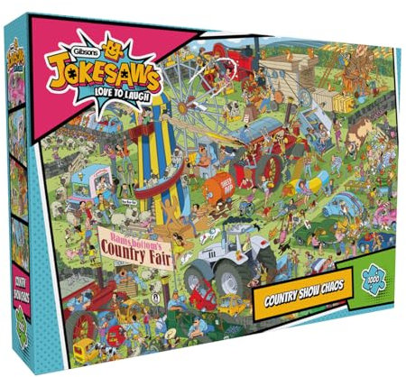 Jokesaws: Country Show Chaos 1000 Piece Jigsaw | Funny Sustainable Puzzle Age 6+ for Adults | Premium 100% Recycled Board | Great Gift