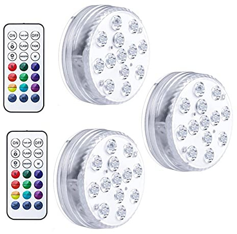 Luci LED sommergibili, Luci per laghetto 13 LED Impermeabili Sott'Acqua, Luce per laghetto a 16 Colori con Ventose, per Piscina interrata, Vasca da Bagno, Vasca idromassaggio, Acquario, Feste