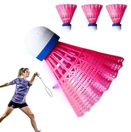 AALLYN Nachtleuchtende Badmintonbälle, beleuchteter Badmintonkopf - Nachtleuchtender Schaumball-Federball - Leuchtende Federbälle für Kinder, Badminton-Nachttrainingsball, Outdoor-Sportunterhaltung