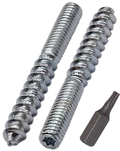 SKIR'CO (50 pcs) Hanger Bolts M6 x 50 mm, Double Ended Thread Dowel Screws, Double Headed Bolts